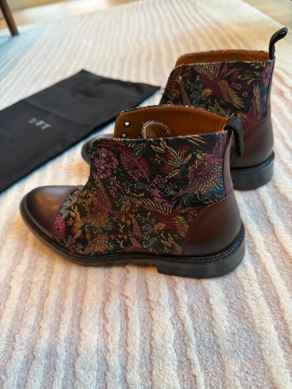 TAFT Floral Jacquard Leather Boots Women’s EU 39 Made in Spain Excellent